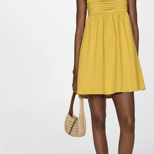 Mango Draped neckline dress